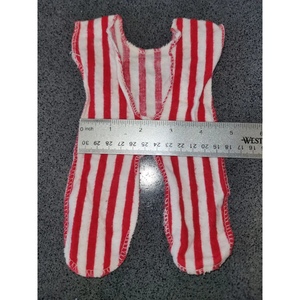 Vintage Cabbage Patch Newborn Red White Striped Sleeper Footed Pajamas